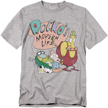 Load image into Gallery viewer, Rockos Modern Life Rockos Modern Life Logo Group Mens T Shirt Athletic Heather
