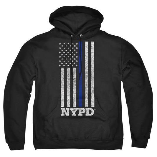 New York City Thin Blue Line Mens Hoodie Black