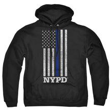 Load image into Gallery viewer, New York City Thin Blue Line Mens Hoodie Black
