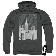 Load image into Gallery viewer, New York City Manhattan Monochrome Mens Hoodie Charcoal
