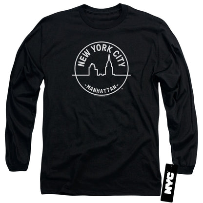 New York City See Nyc Manhattan Mens Long Sleeve Shirt Black