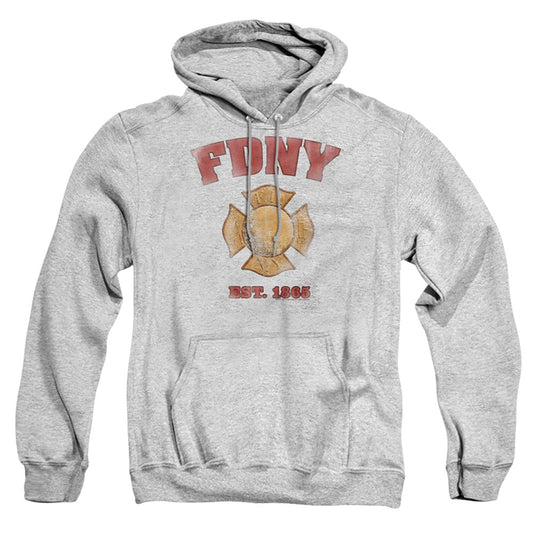 New York City Fdny Vintage Badge Mens Hoodie Athletic Heather