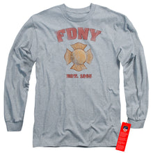 Load image into Gallery viewer, New York City Fdny Vintage Badge Mens Long Sleeve Shirt Athletic Heather
