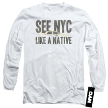 Load image into Gallery viewer, New York City Nyc Like A Native Mens Long Sleeve Shirt White
