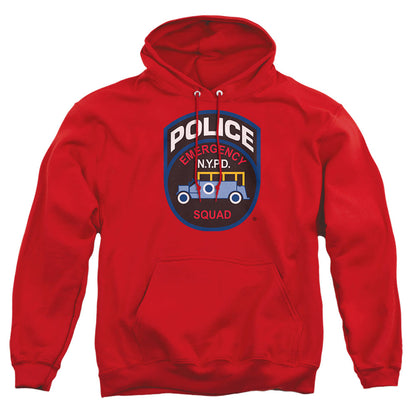 New York City Emergency Squad Mens Hoodie Red
