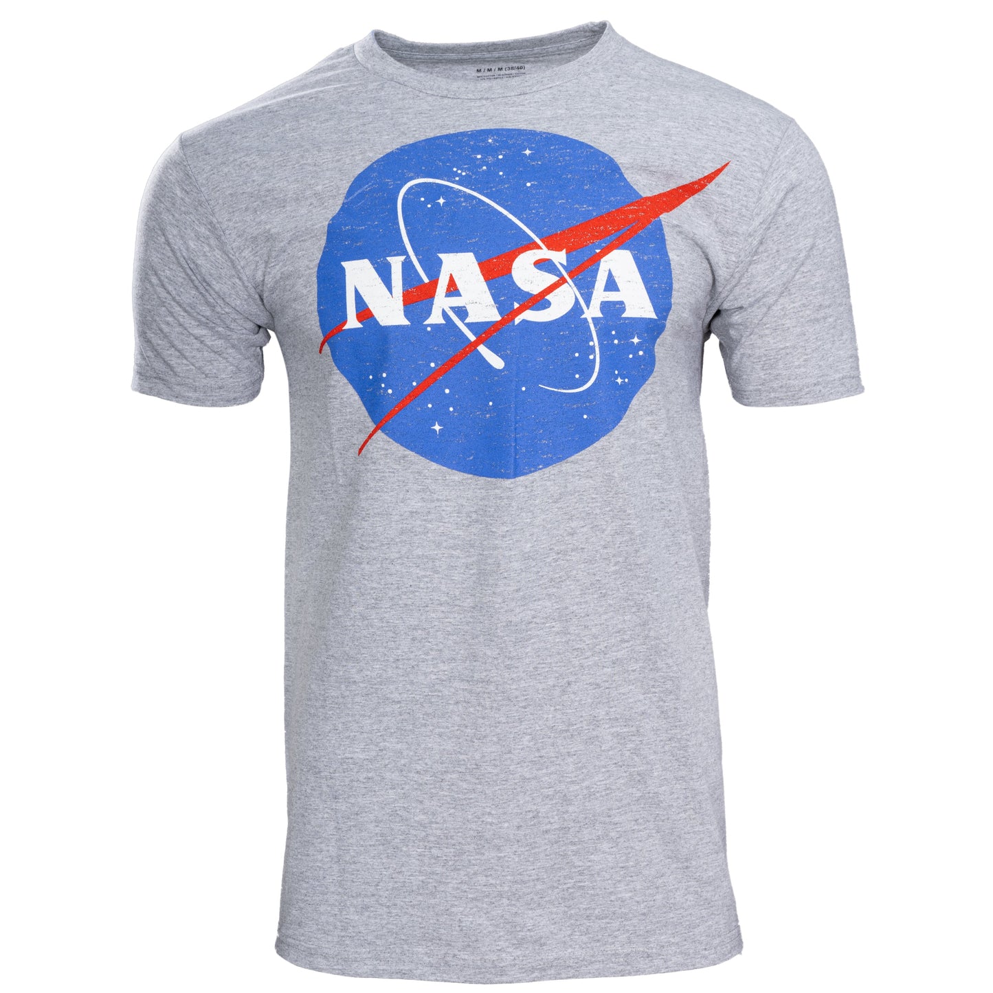 NASA Logo Men's Officially Licensed Short Sleeve Gray T Shirt