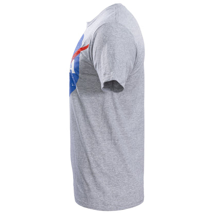 NASA Logo Men's Officially Licensed Short Sleeve Gray T Shirt