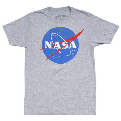 NASA Logo Men's Officially Licensed Short Sleeve Gray T Shirt