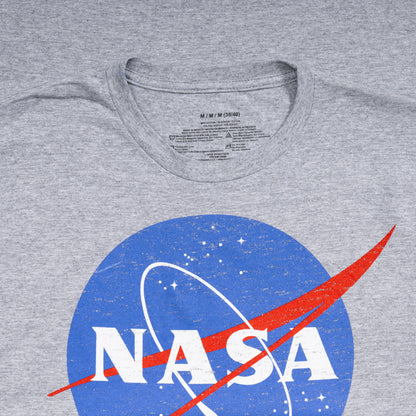 NASA Logo Men's Officially Licensed Short Sleeve Gray T Shirt