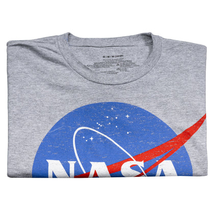 NASA Logo Men's Officially Licensed Short Sleeve Gray T Shirt