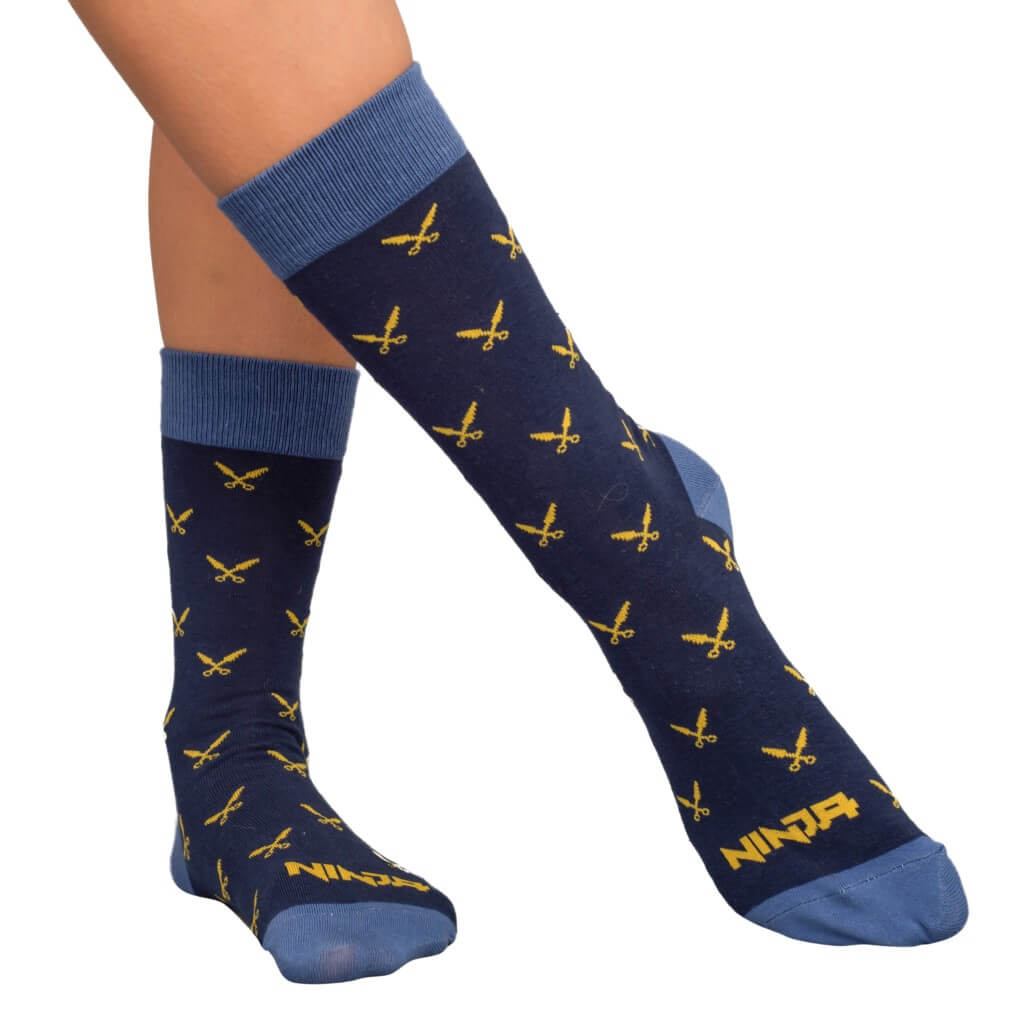 Fortnite Ninja Navy & Blue Socks with Daggers - Adult
