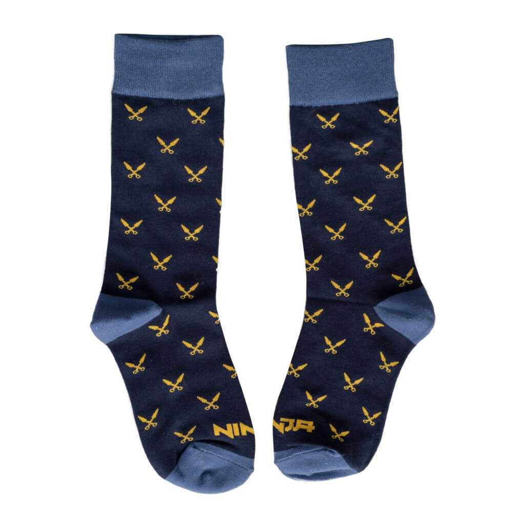 Fortnite Ninja Navy & Blue Socks with Daggers - Adult