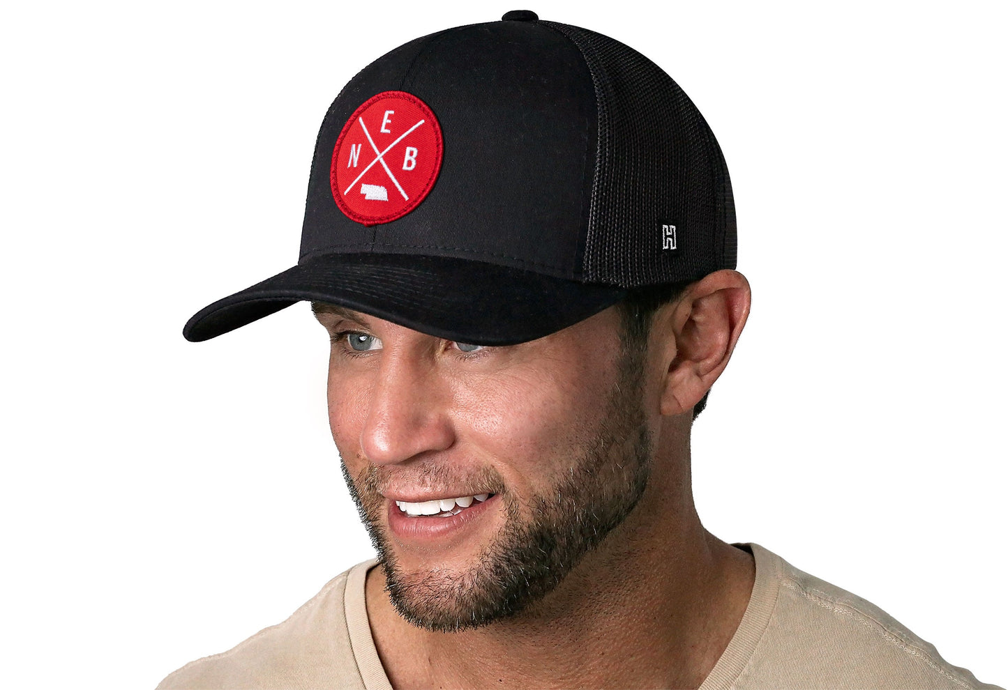 Nebraska Trucker Haka Hat Black Snapback with NEB
