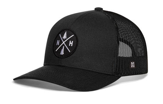 New Hampshire Trucker Haka Hat Black NH X Snapback