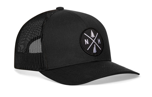 New Hampshire Trucker Haka Hat Black NH X Snapback