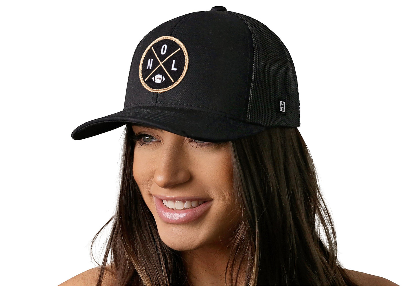 New Orleans Trucker Haka Hat Black NOL X Football Snapback