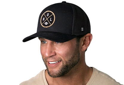 New Orleans Trucker Haka Hat Black NOL X Football Snapback