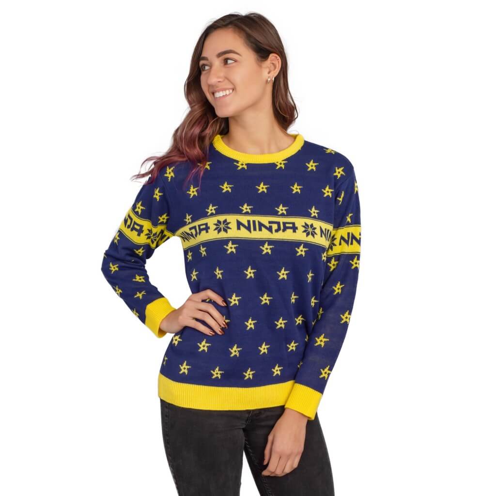 Women's Fortnite Ninja Ugly Christmas Sweater with Shuriken