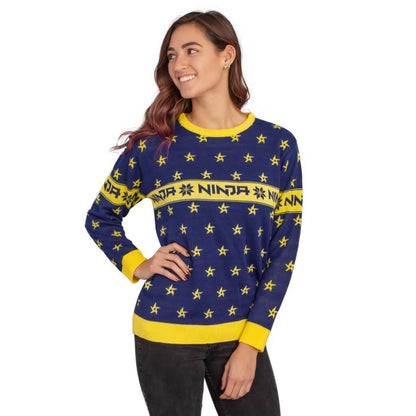 Women's Fortnite Ninja Ugly Christmas Sweater with Shuriken