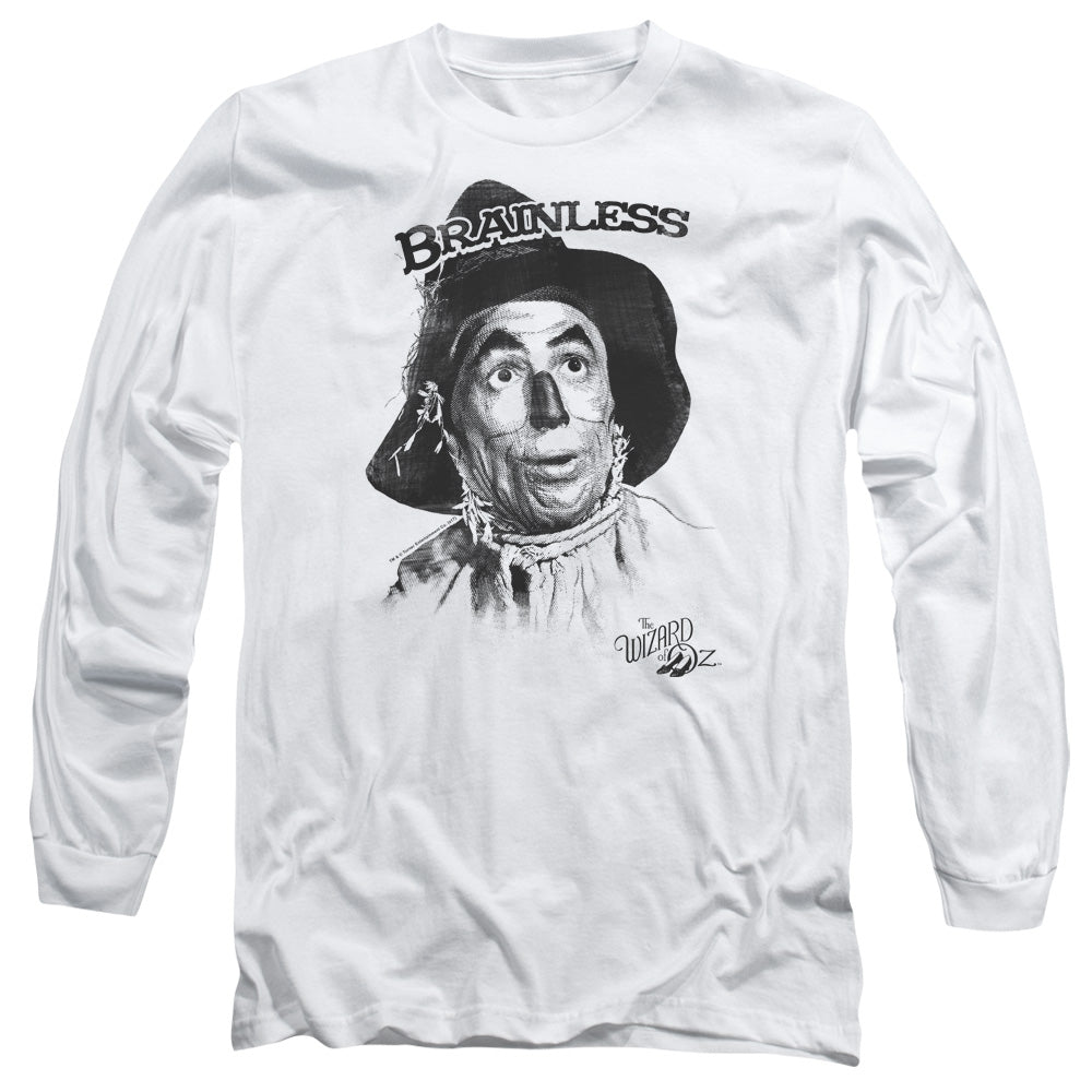 Wizard Of Oz Brainless Mens Long Sleeve Shirt White Officially Licensed
