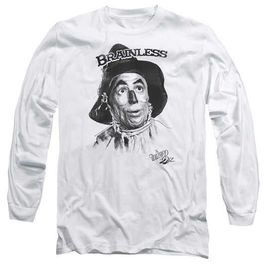 Wizard Of Oz Brainless Mens Long Sleeve Shirt White Officially Licensed