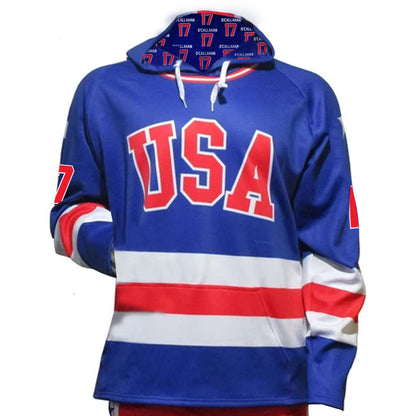 Jack O'Callahan USA Hockey Miracle on Ice 1980 Team Jersey Official Royal Hoodie