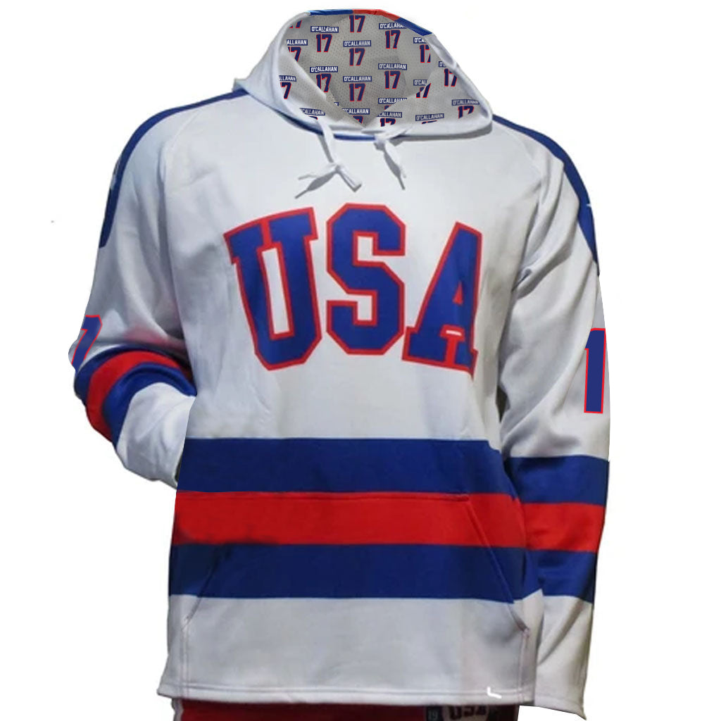 Jack O'Callahan USA Hockey Miracle on Ice 1980 Team Jersey Official White Hoodie