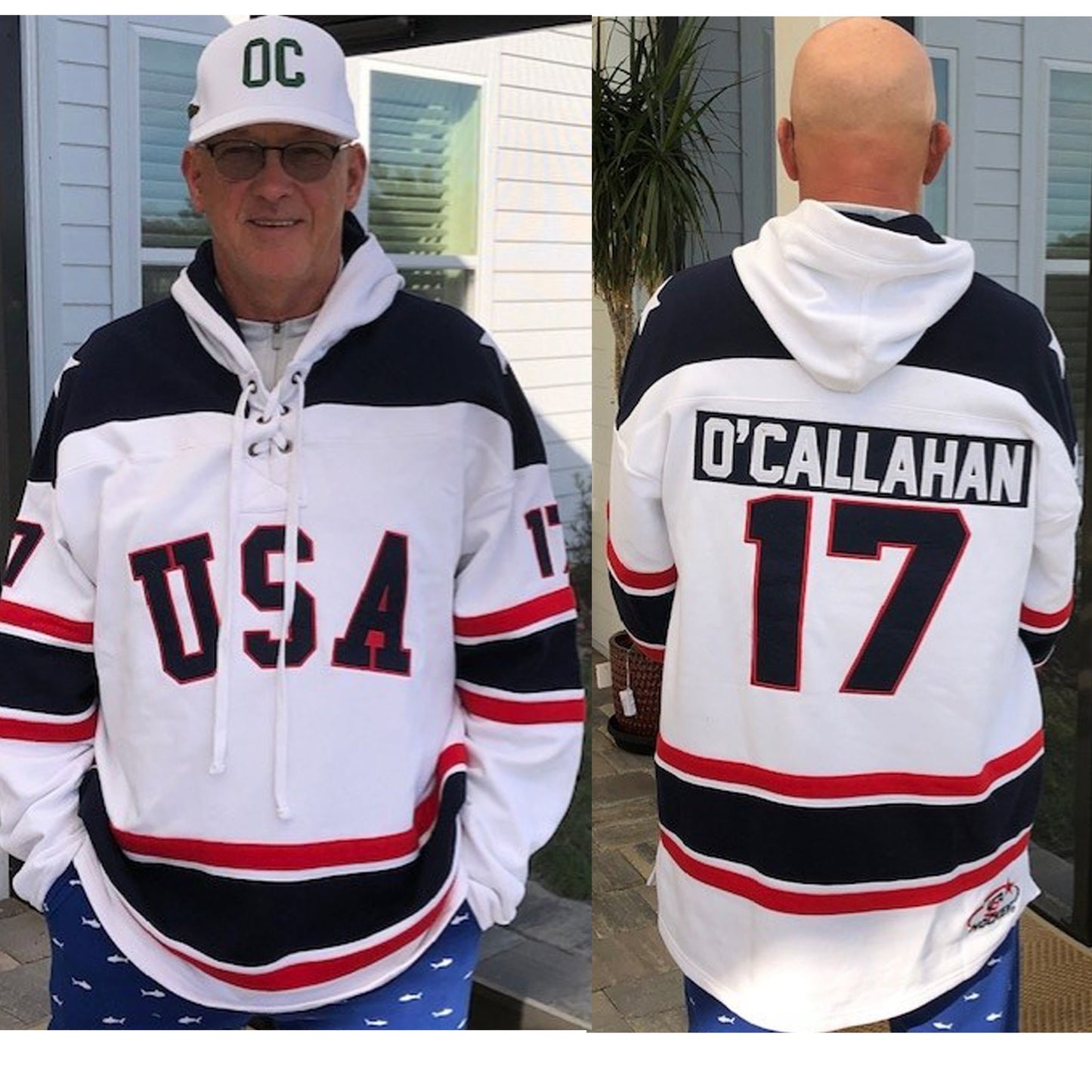 Jack O'Callahan USA Hockey Miracle on Ice 1980 Official Lace White Hoodie