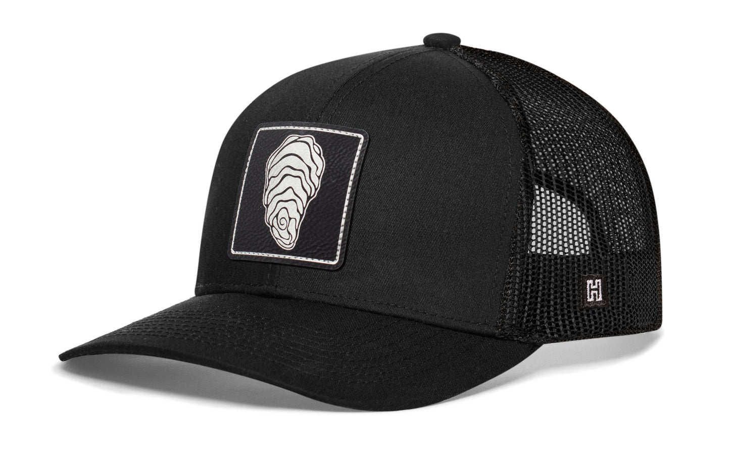 Oyster Shell Trucker Haka Hat Black Oyster Snapback