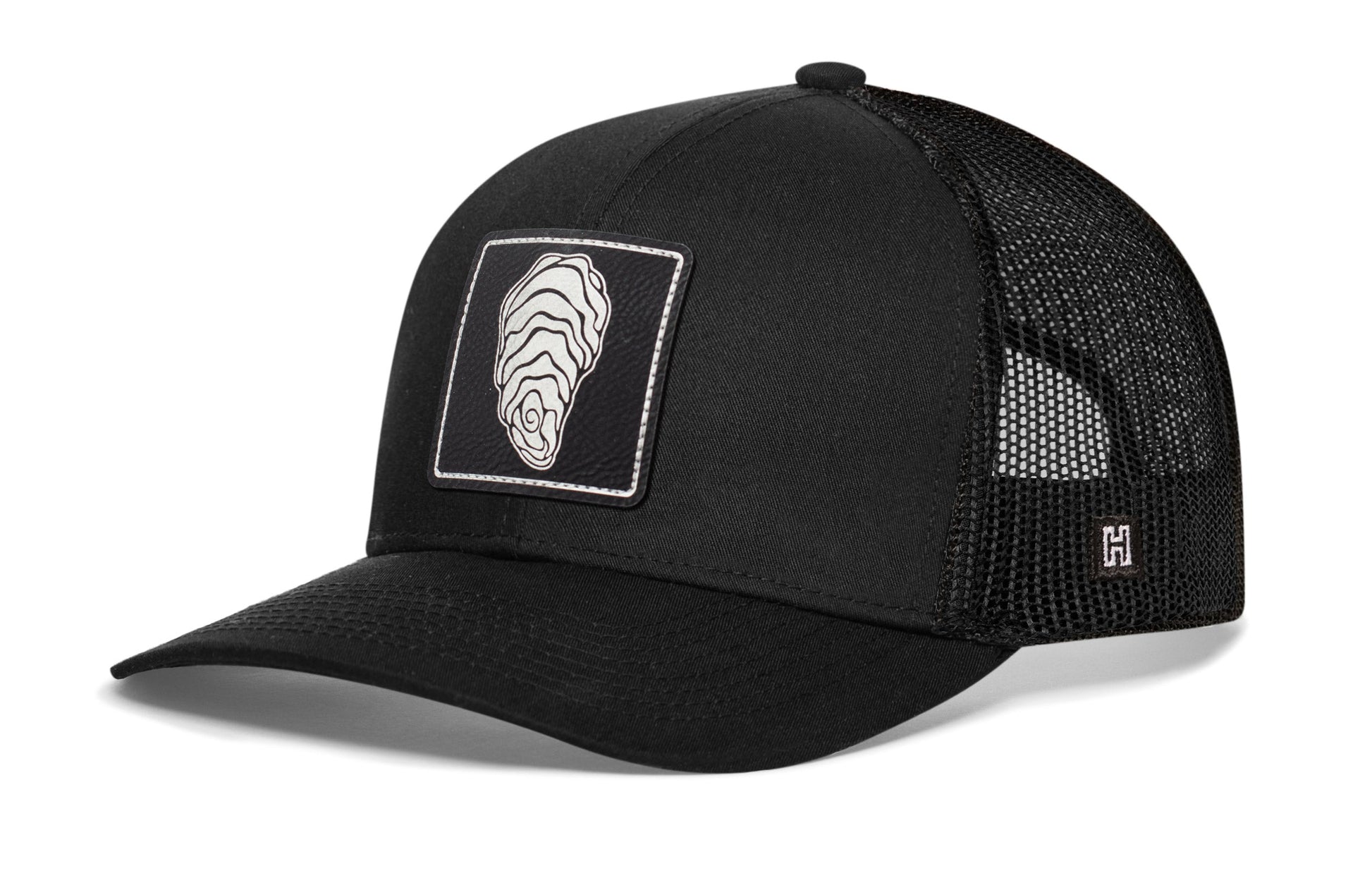 Oyster Shell Trucker Haka Hat Black Oyster Snapback