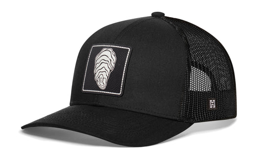 Oyster Shell Trucker Haka Hat Black Oyster Snapback