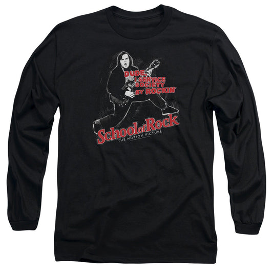 School Of Rock Rockin Mens Long Sleeve Shirt Black Officially Licensed