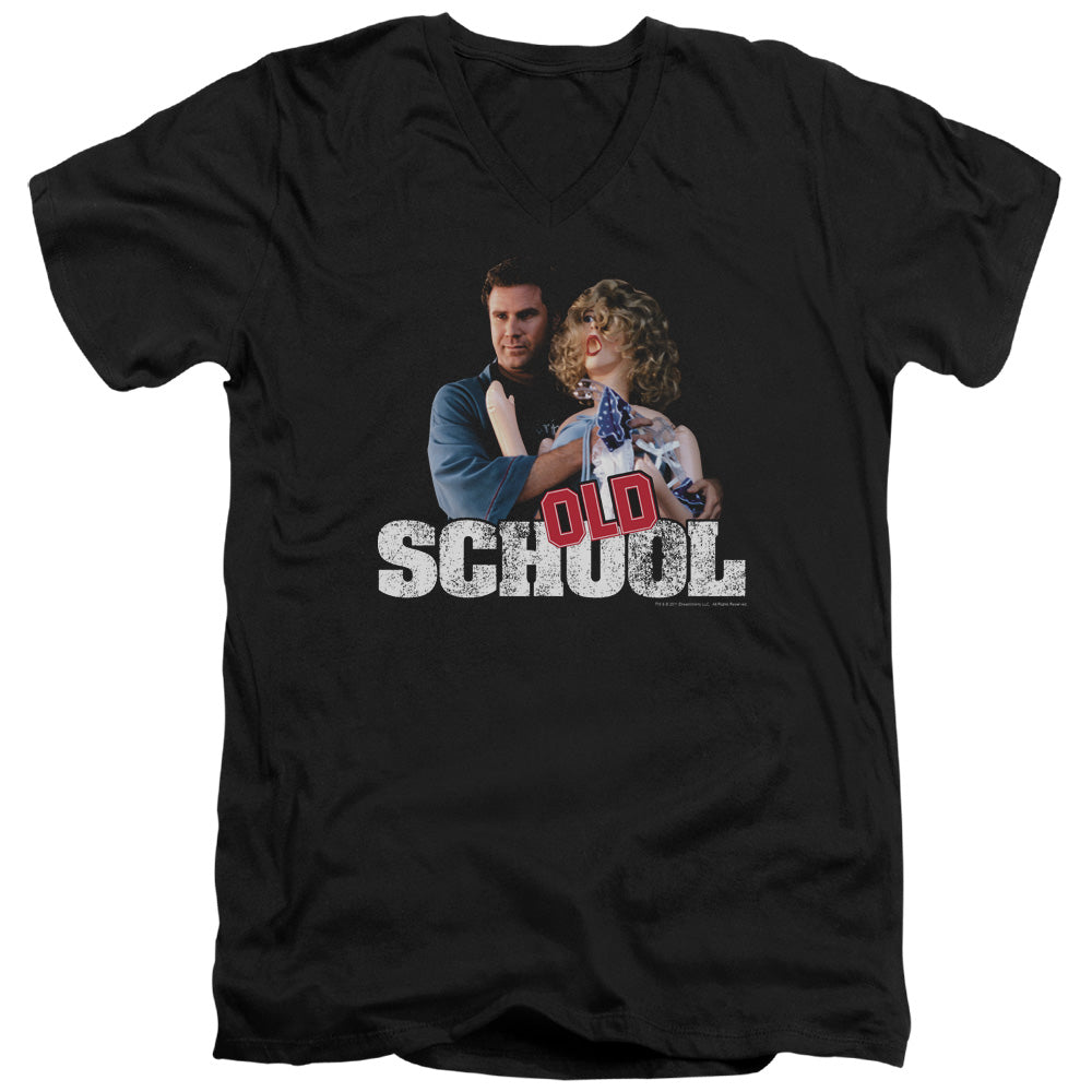 Old School Frank And Friend Mens Slim Fit V-Neck T Shirt Black