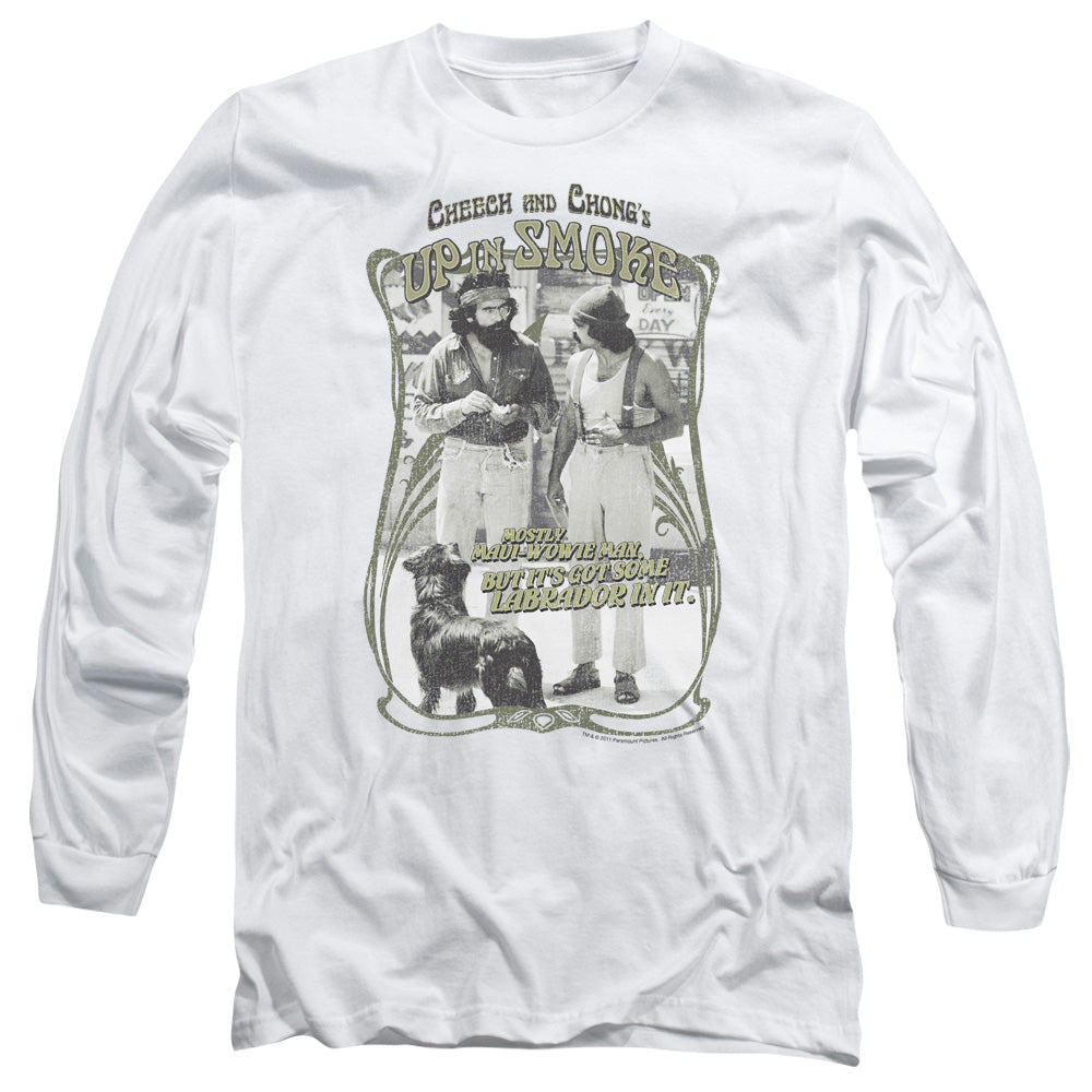 Up In Oke Labrador Mens Long Sleeve Shirt White