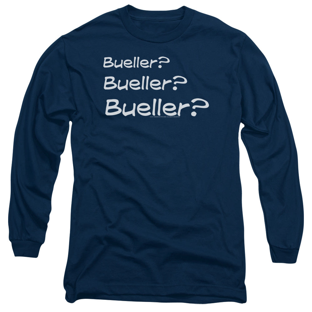Ferris Bueller Bueller? Mens Long Sleeve Shirt Navy Officially Licensed
