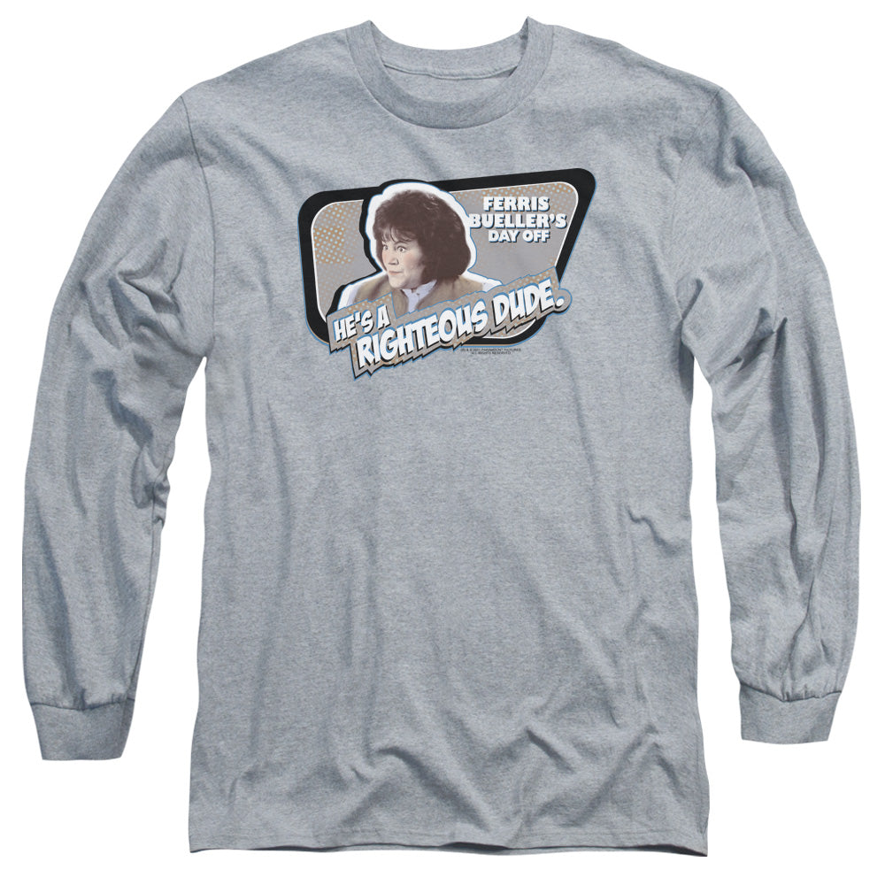 Ferris Bueller Grace Mens Long Sleeve Shirt Athletic Heather Officially Licensed