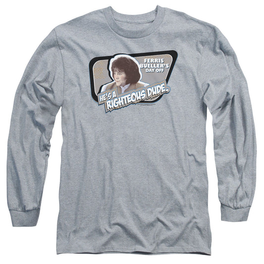 Ferris Bueller Grace Mens Long Sleeve Shirt Athletic Heather Officially Licensed
