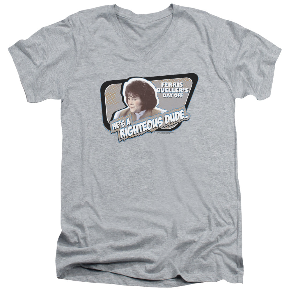 Ferris Buellers Day Off Grace Mens Slim Fit V-Neck T Shirt Athletic Heather