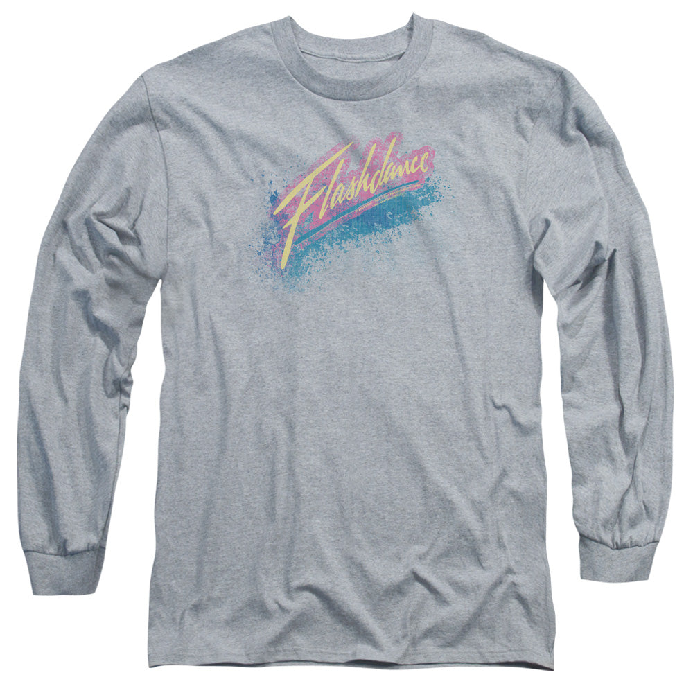 Flashdance Spray Logo Mens Long Sleeve Shirt Athletic Heather Officially Licensed