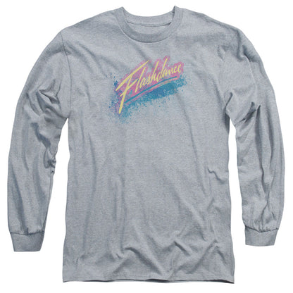 Flashdance Spray Logo Mens Long Sleeve Shirt Athletic Heather Officially Licensed