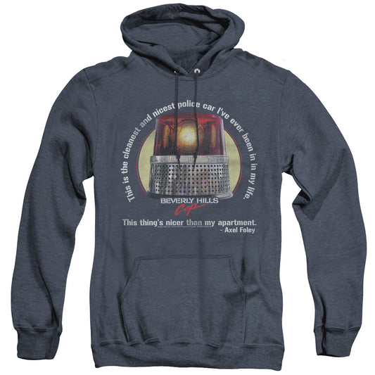 Beverly Hills Cop Nicest Police Car Heather Mens Hoodie Navy