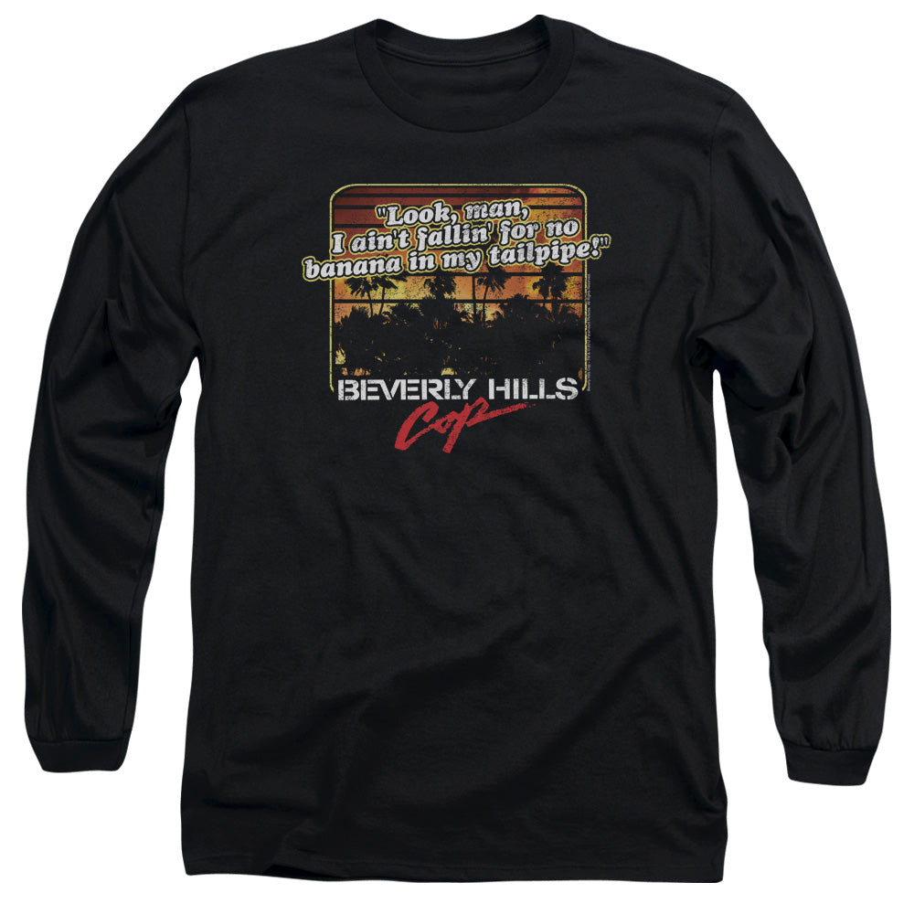 Beverly Hills Cop Banana In My Tailpipe Mens Long Sleeve Shirt Black Officially Licensed