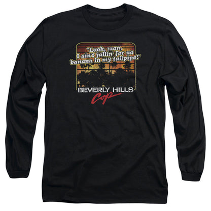 Beverly Hills Cop Banana In My Tailpipe Mens Long Sleeve Shirt Black Officially Licensed