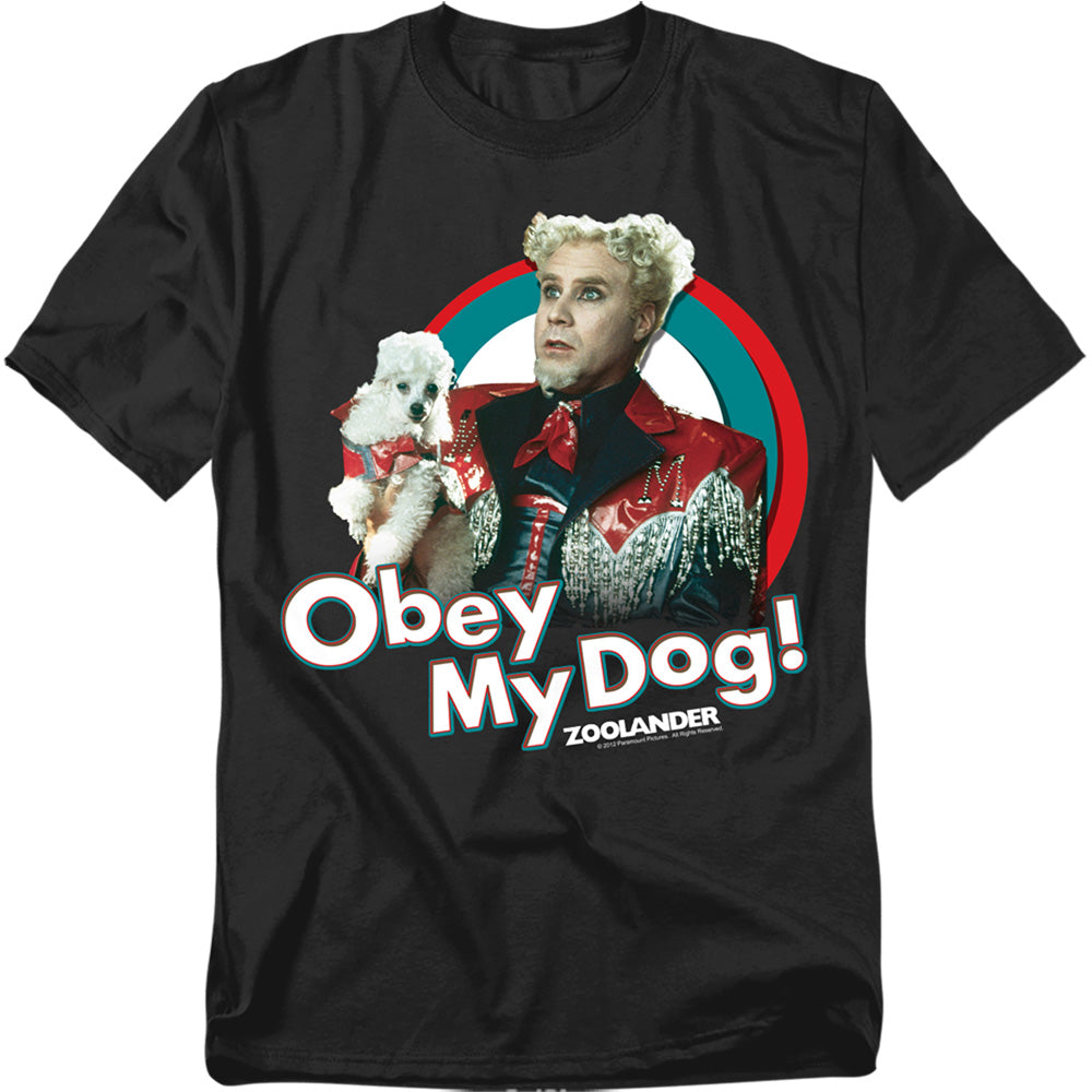 Zoolander Obey My Dog Mens T Shirt Black