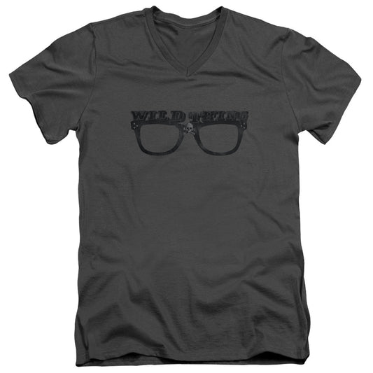 Major League Wild Thing Mens Slim Fit V-Neck T Shirt Charcoal