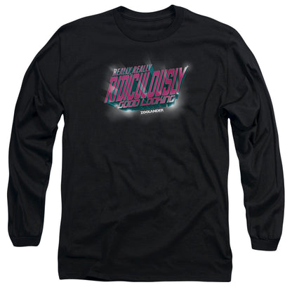 Zoolander Ridiculously Good Looking Mens Long Sleeve Shirt Black Officially Licensed