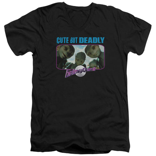Galaxy Quest Cute But Deadly Mens Slim Fit V-Neck T Shirt Black
