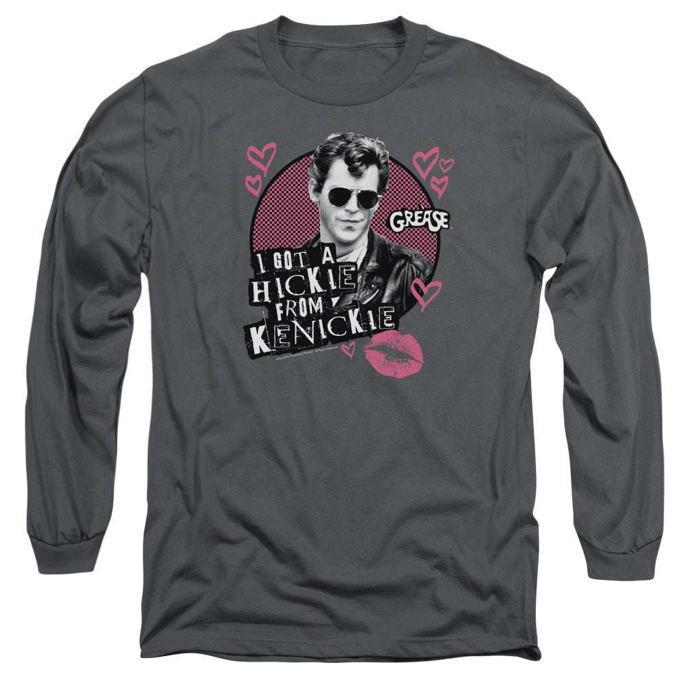 Grease Kenickie Mens Long Sleeve Shirt Charcoal Officially Licensed