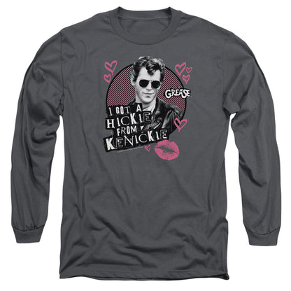 Grease Kenickie Mens Long Sleeve Shirt Charcoal Officially Licensed