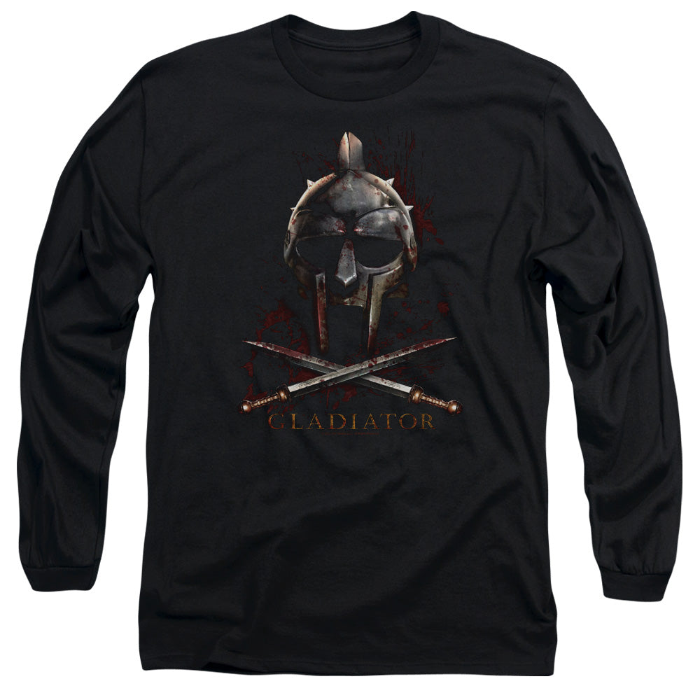 Gladiator Helmet Mens Long Sleeve Shirt Black Officially Licensed